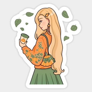 Pumpkin girl Sticker